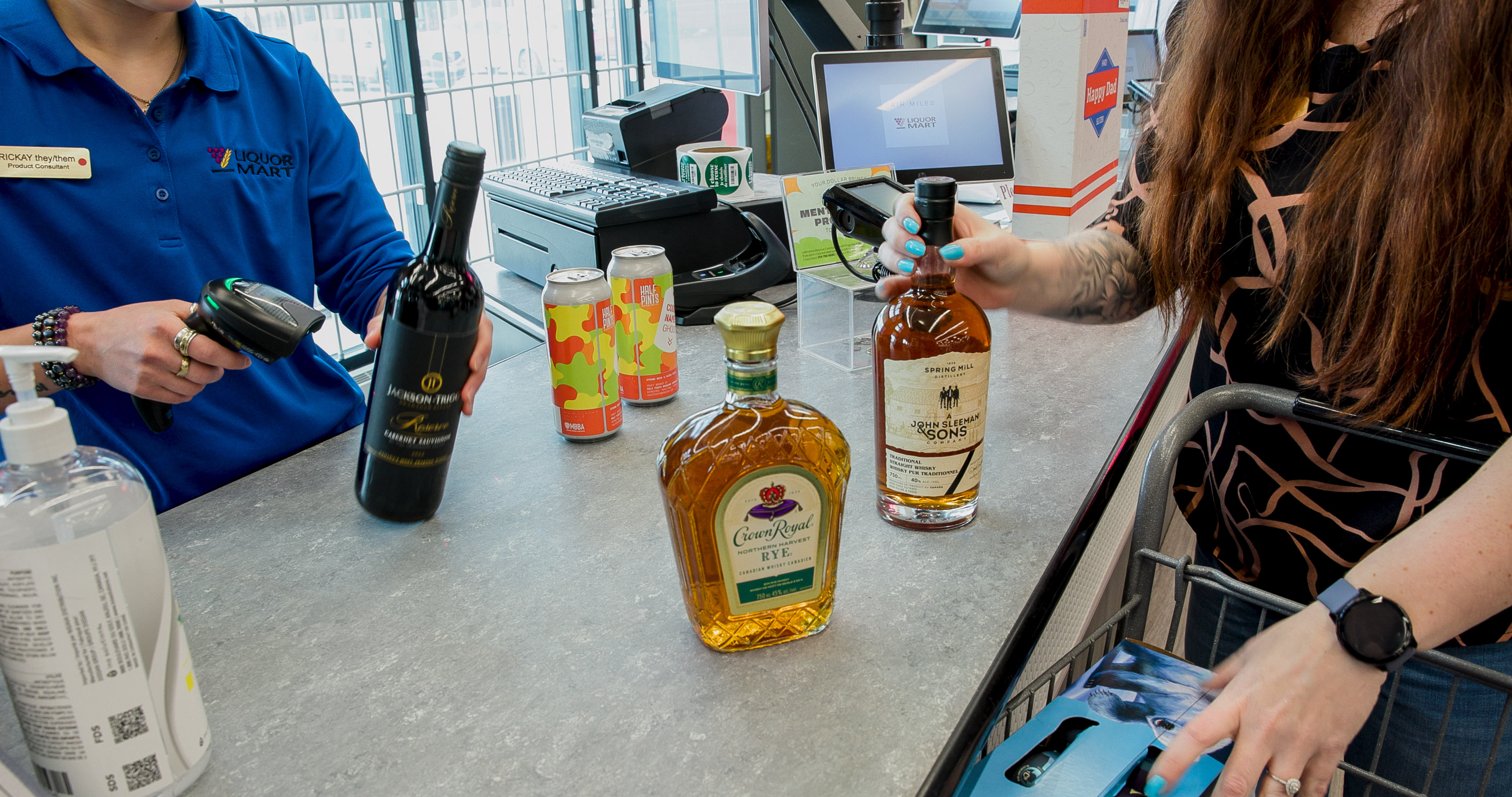 iquor Mart customer buying Canadian products